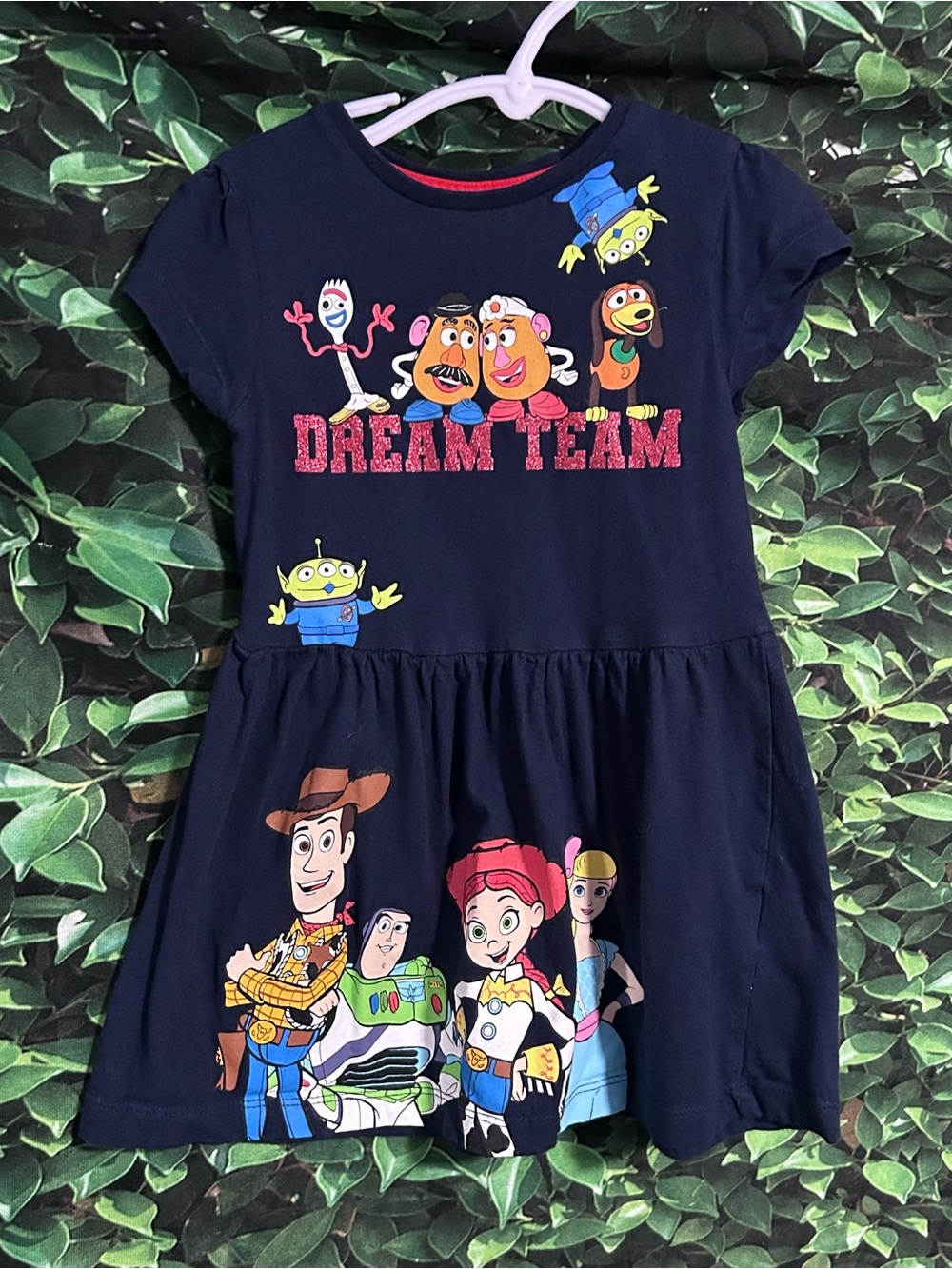 Disney Toy Story Dress Short Sleeve Navy Blue Girls 4